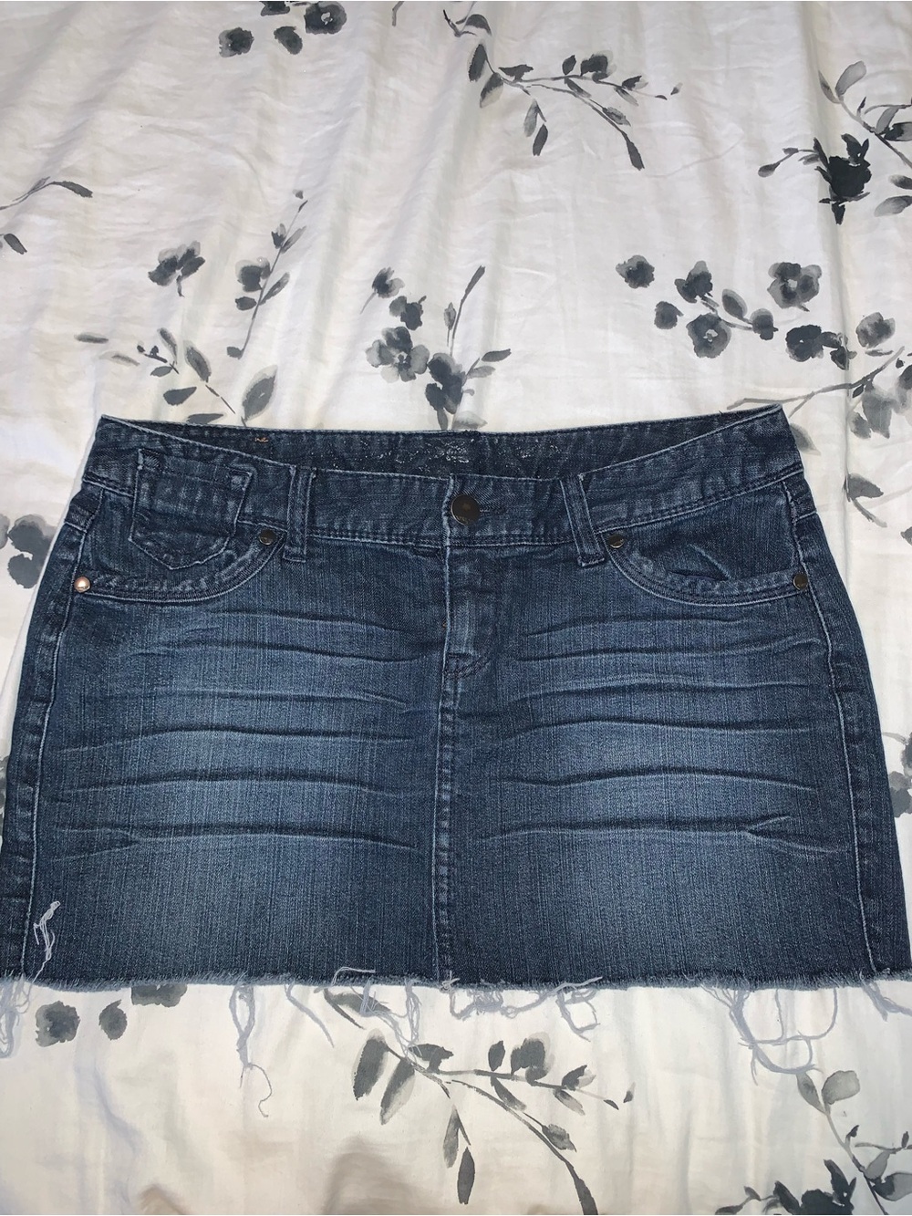 Express Dark Blue Denim Mini Skirt